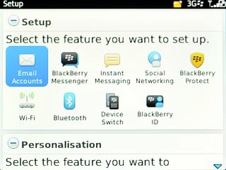 Scroll to Email Accounts and press the Navigation key.