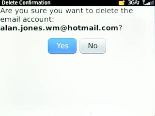 Scroll to Yes and press the Navigation key to confirm.