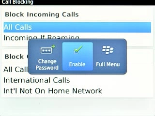 Scroll to Enable and press the Navigation key.