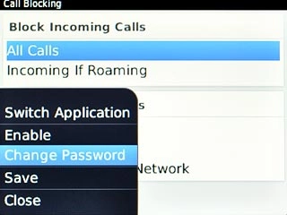 Scroll to Change Password and press the Navigation key.
