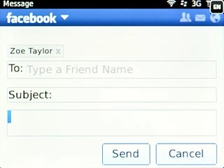 Highlight the text input field and key in the required message.