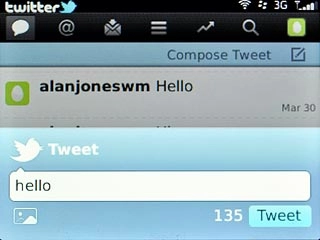 Scroll to Tweet and press the Navigation key.