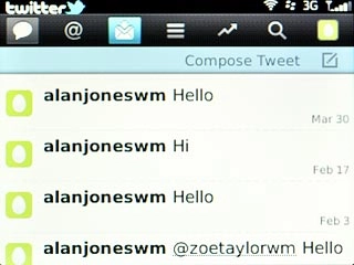 Scroll to the messages icon and press the Navigation key.