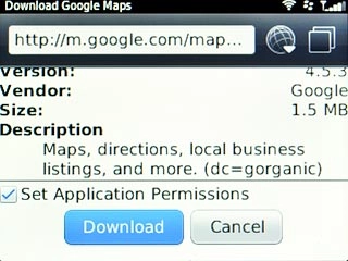 Scroll to Download and press the Navigation key.