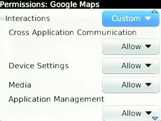 Highlight the drop down list next to Interactions and press the Navigation key.