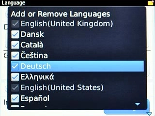 When the box next to the writing language is ticked (V), it's selected.