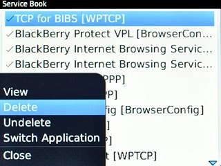 Scroll to Delete and press the Navigation key.