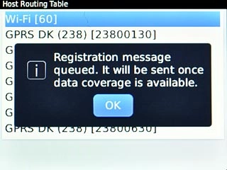 Scroll to OK and press the Navigation key.