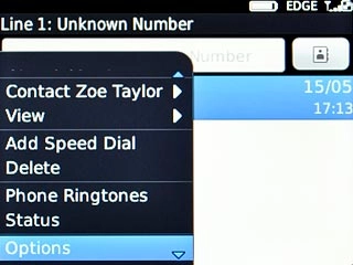 Scroll to Options and press the Navigation key.
