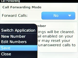 Scroll to Save and press the Navigation key.
