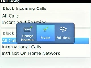 Scroll to Enable and press the Navigation key.