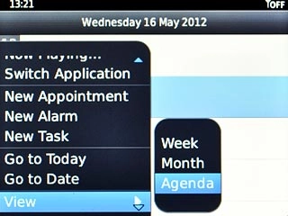 Highlight one of the following views (depending on the current view):Agenda