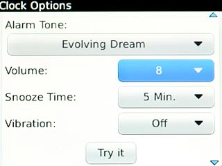 Scroll to Volume and press the Navigation key.