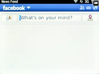 Scroll to What's on your mind? and press the Navigation key.Key in the required status update.