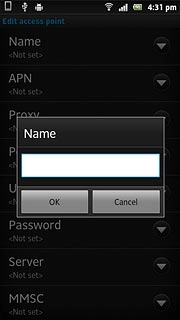 Key in Vodafone MMS and press OK.