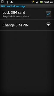 Press Lock SIM card to turn use of PIN on or off.