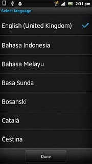 Press the required language.