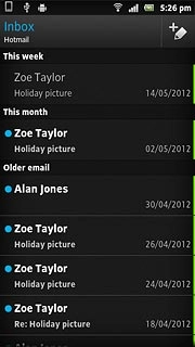 Press the required email message to read it.