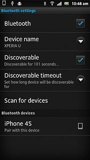 Press the required Bluetooth device.