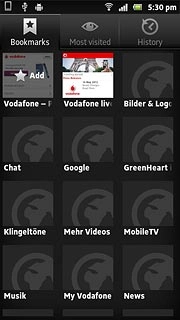 Press the required bookmark.