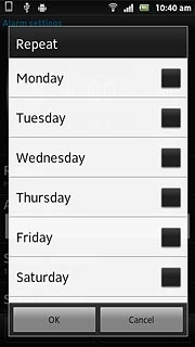 Press the required days to select them.