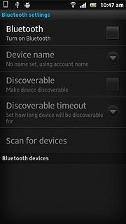 Press Bluetooth to turn on Bluetooth.