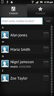 Press the required contact.