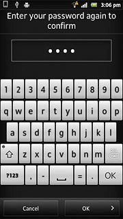 Key in the phone lock code again and press OK.