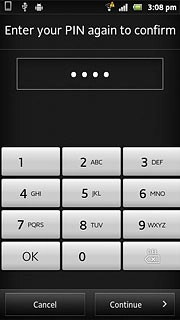 If the phone lock code is a PIN:Key in the current phone lock code and press Continue.