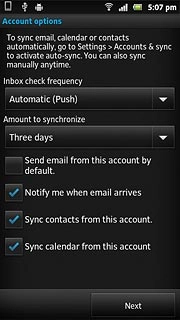Press the drop down list below Amount to synchronize.