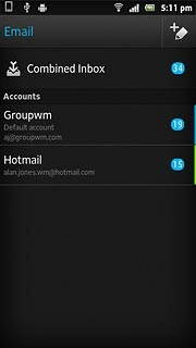 Press and hold the required email account until a pop-up menu is displayed.