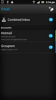 Press the required email account.
