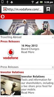 Press the address bar at the top of the display.