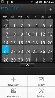 Press Settings.Follow the instructions on the display to select the required settings for the calendar.
