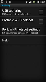 Press USB tethering to turn on the function.