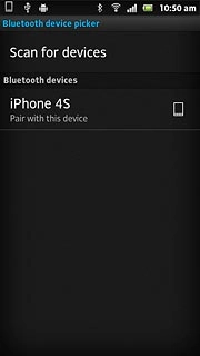 Press the required Bluetooth device.