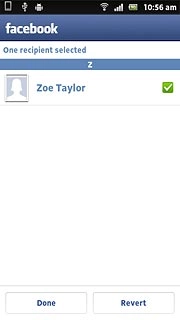 When the box next to the recipient is ticked (V), the recipient is selected.