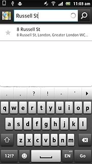 Key in the required destination and press Go.