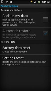 Press Factory data reset.