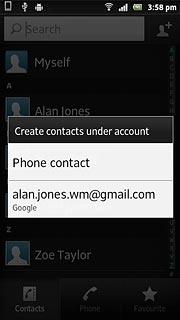 If required, press Phone contact or the required email address.