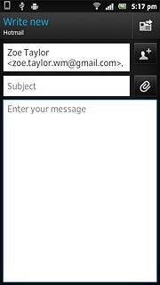 Press the text input field and write the required text.