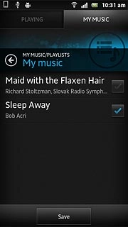 When the box next to an audio file is ticked (V), the audio file is selected.