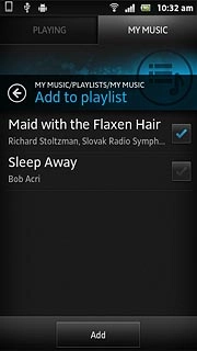 When the box next to an audio file is ticked (V), the audio file is selected.