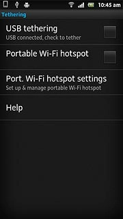 Press Port. Wi-Fi hotspot settings.