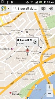 the information field, containing name and address of the destination, is displayed above the destination.