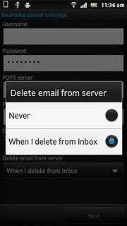 Press the required setting.