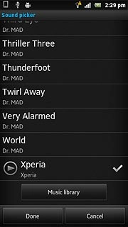 Once you've found a ring tone you like, press Done.