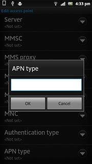 Key in default and press OK.