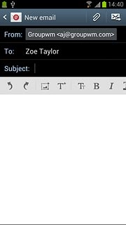 Press Subject.Key in a subject for the email message.