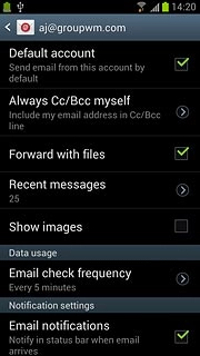 When the box next to the menu item is ticked (V), the account has been set as the default account.